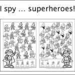 New freebie: I spy ... superheroes, I spy, dyslexia, dyscalculia, AFS-method, perception, visual perception, spatial perception, worksheet, parents, children, homeschooling, freebie