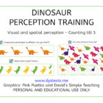 Dinosaur, perception training, children, freebie, no prep printable, parents, school, teacher, dyslexia, dyscalculia, AFS-method