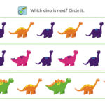 Dinosaur, perception training, children, freebie, no prep printable, parents, school, teacher, dyslexia, dyscalculia, AFS-method