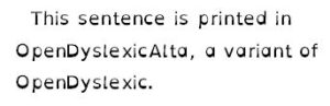 Example of OpenDyslexicAlta