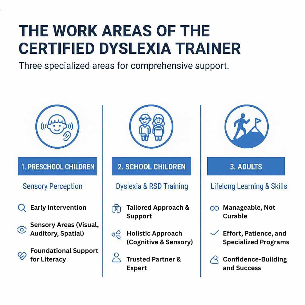 Overview of the Dyslexia Trainer Certification Program, infographic from the free introductory lesson