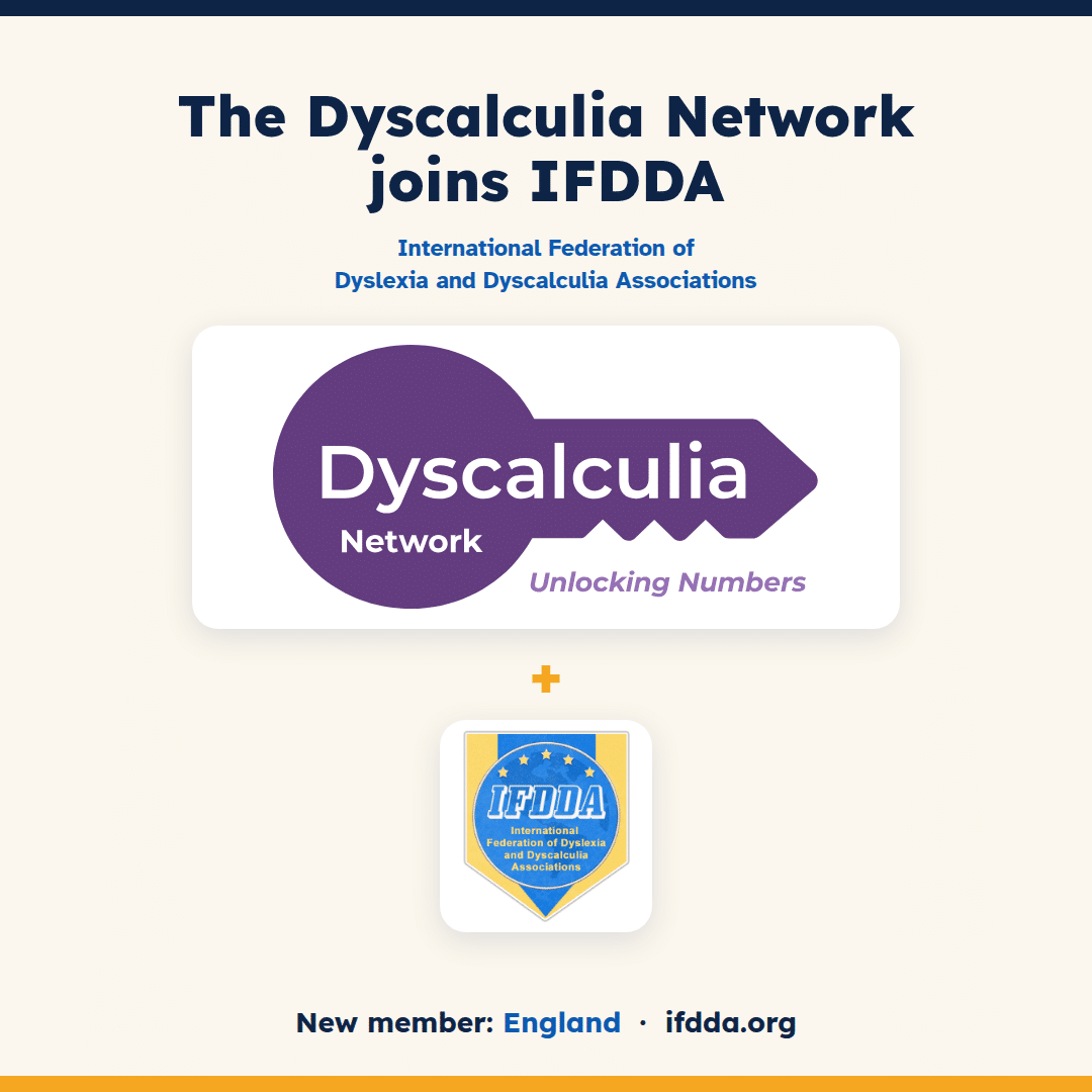 The Dyscalculia Network logo and the IFDDA crest