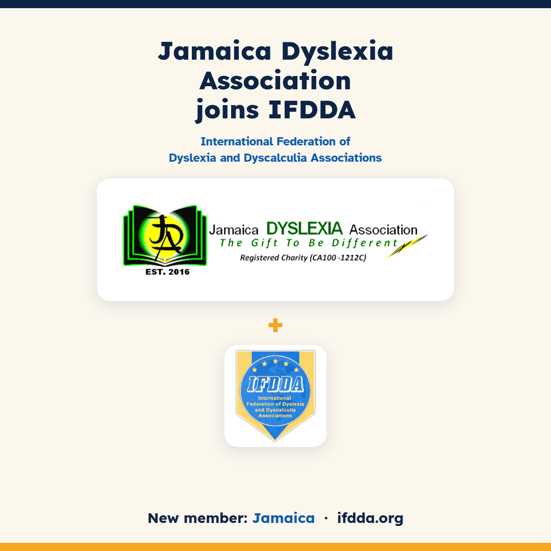 Jamaica Dyslexia Association joins IFDDA, the International Federation of Dyslexia and Dyscalculia Associations