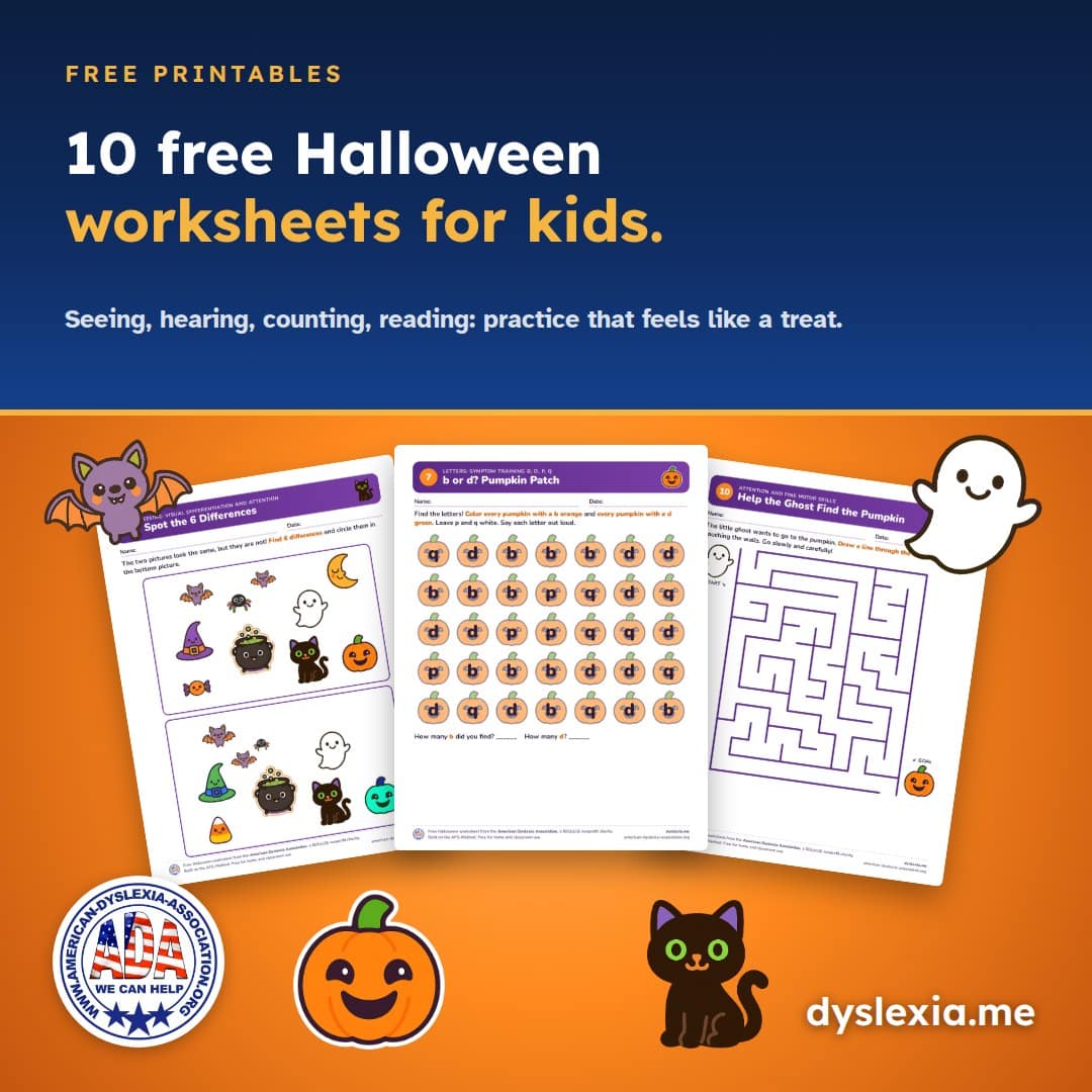 10 Free Halloween Worksheets for Kids: Spooky-Fun Practice for Seeing, Hearing, Counting, and Reading